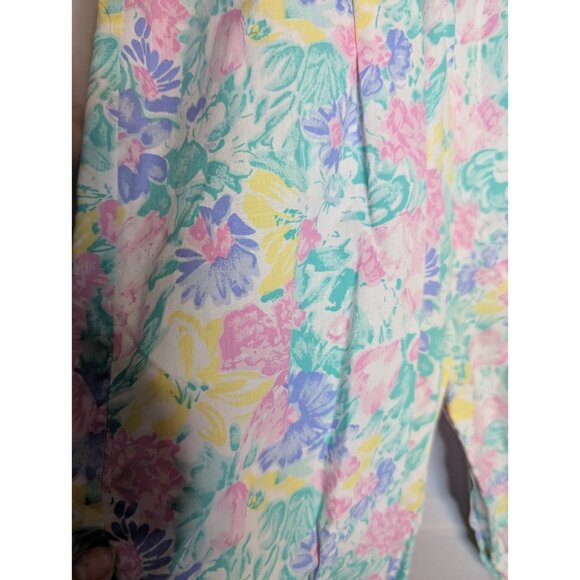 Friedknit Creations Girls Toddler Pastel Floral Romper Sz 3T Ruffles 90s Easter - Picture 12 of 13